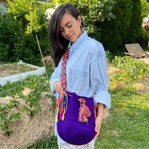Handcrafted in Colombia, Wayuu Mochila. Purple 💜